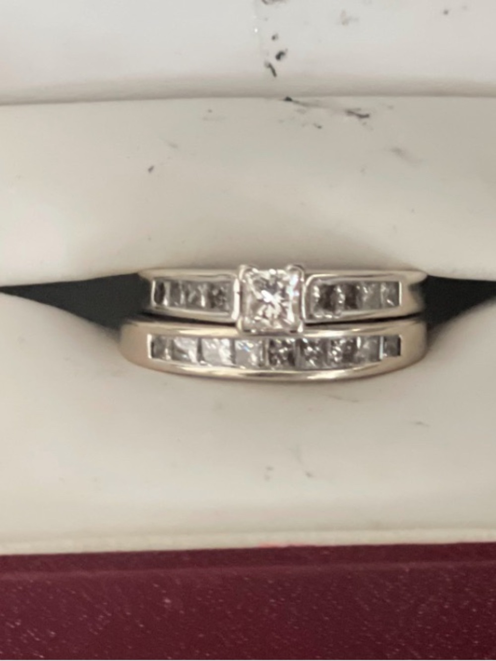 Helzberg Diamonds Silver-Tone Bridal Ring Set with Clear Stones